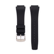 Metric - Black Solid Smooth Rubber Strap 20mm