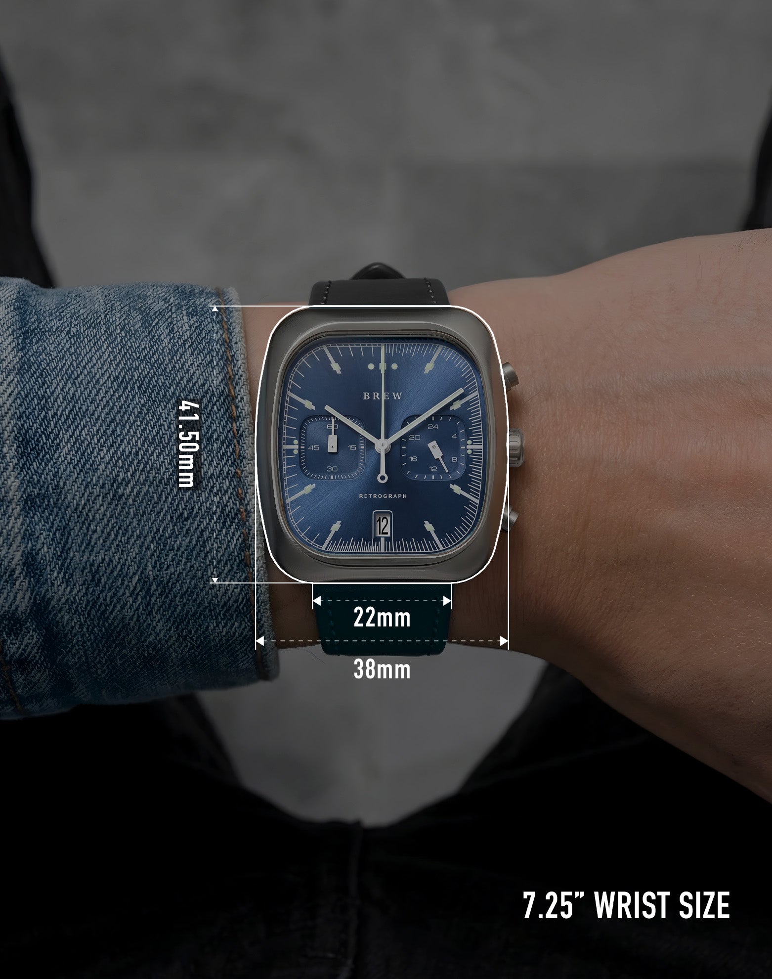 RETROGRAPH CHRONOGRAPH DIMENSIONS