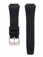 Metric - Black Solid Smooth Rubber Strap 20mm