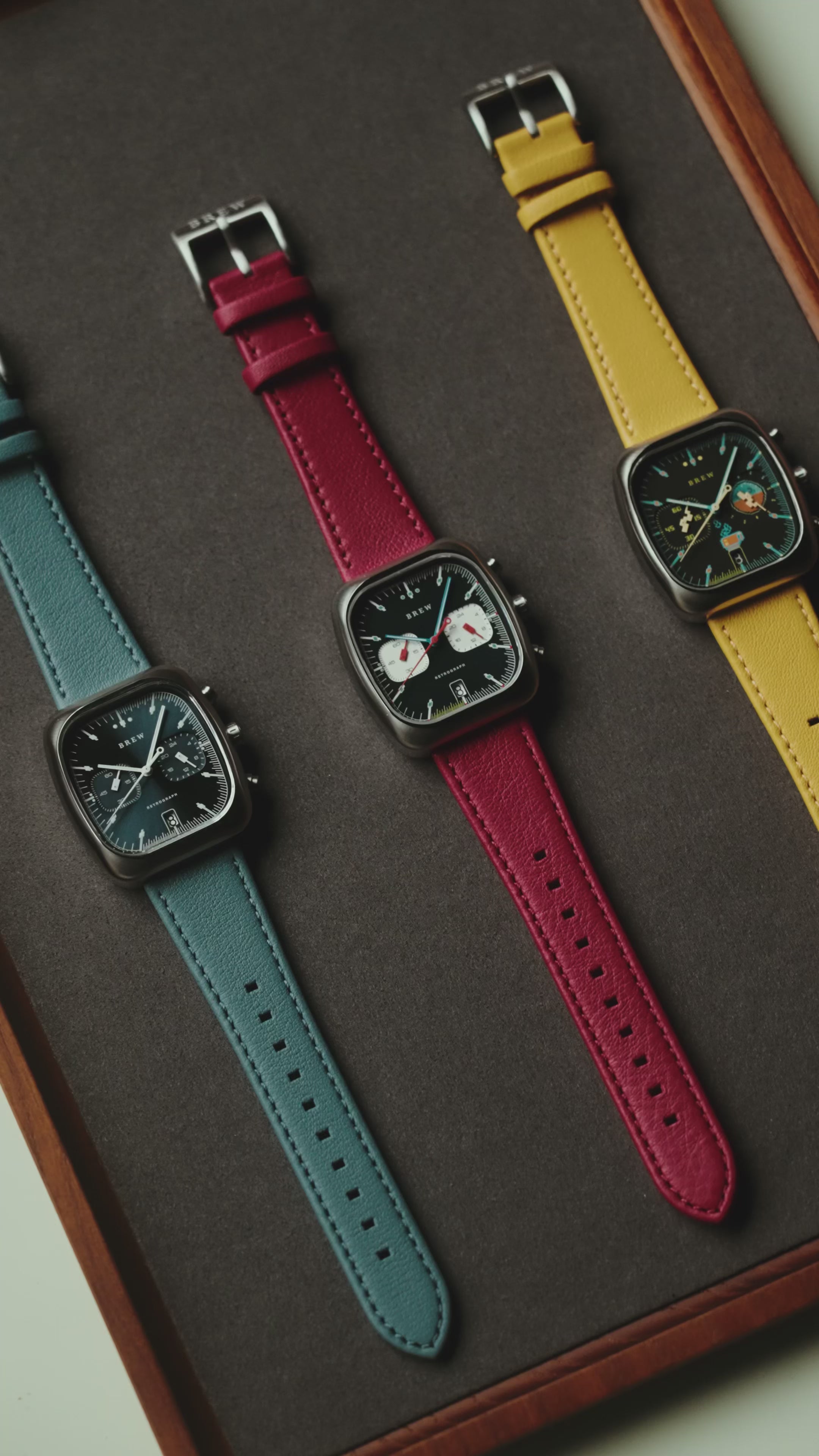 Retrograph - Leather Strap in Red 22mm – Brew Watches